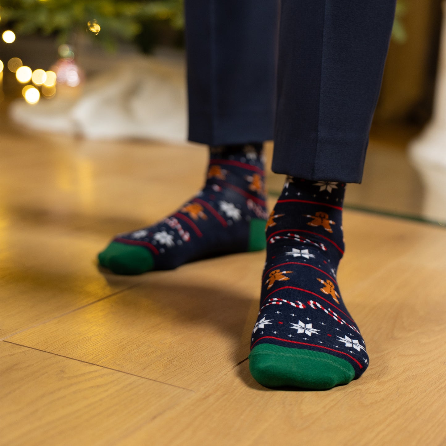 Universalios SOXO imbierinės Kalėdinės kojinės dėžutėje