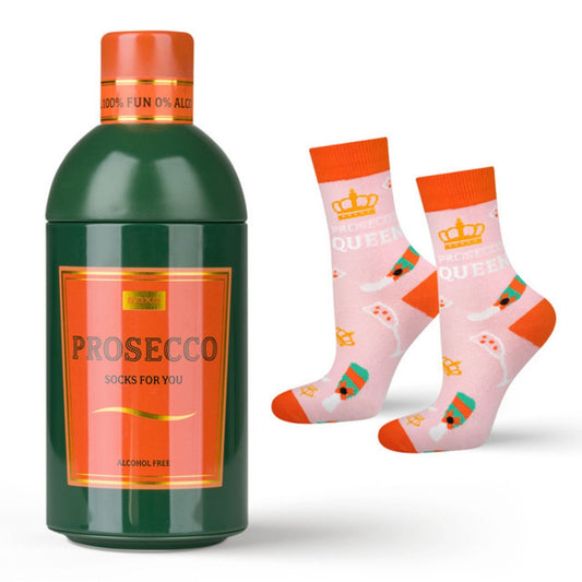 SOXO moteriškos kojinės „Prosecco“ butelyje