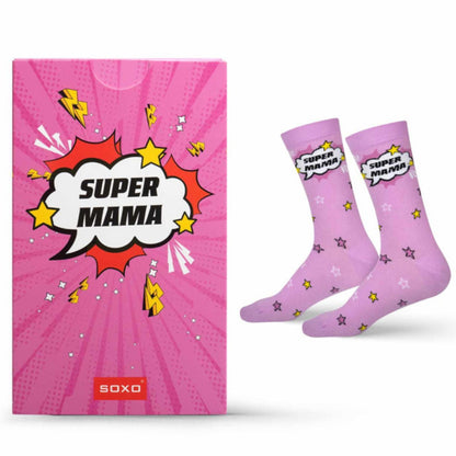 SOXO moteriškos kojinės „Super Mama“ – sau ir dovanai!