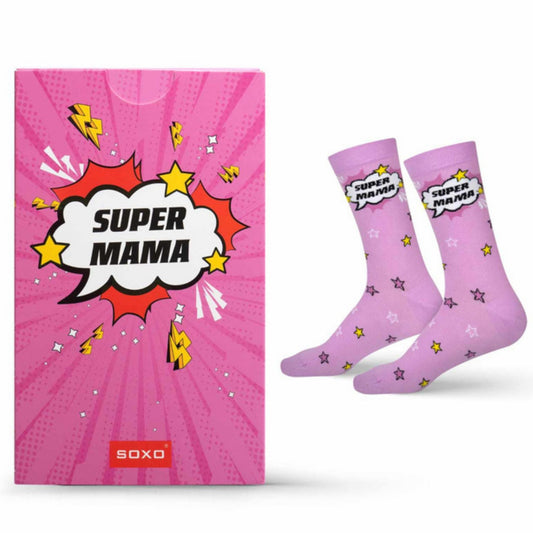SOXO moteriškos kojinės „Super Mama“ – sau ir dovanai!